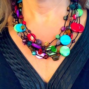 Glass bead necklace